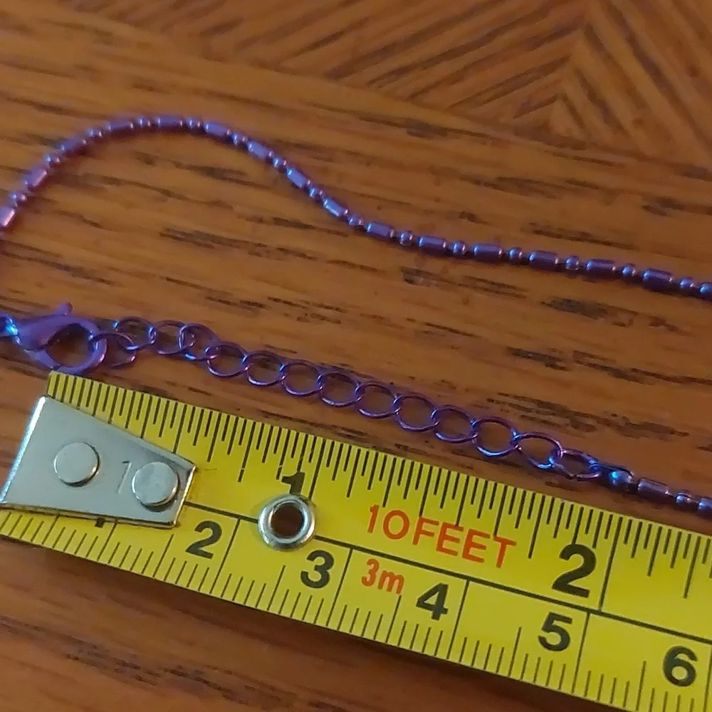 Purple Mermaid Rhinestone Pendant Kids Necklace